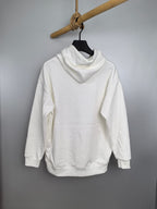 White Louis Vuitton hoodie with hood and long sleeves, plain back view