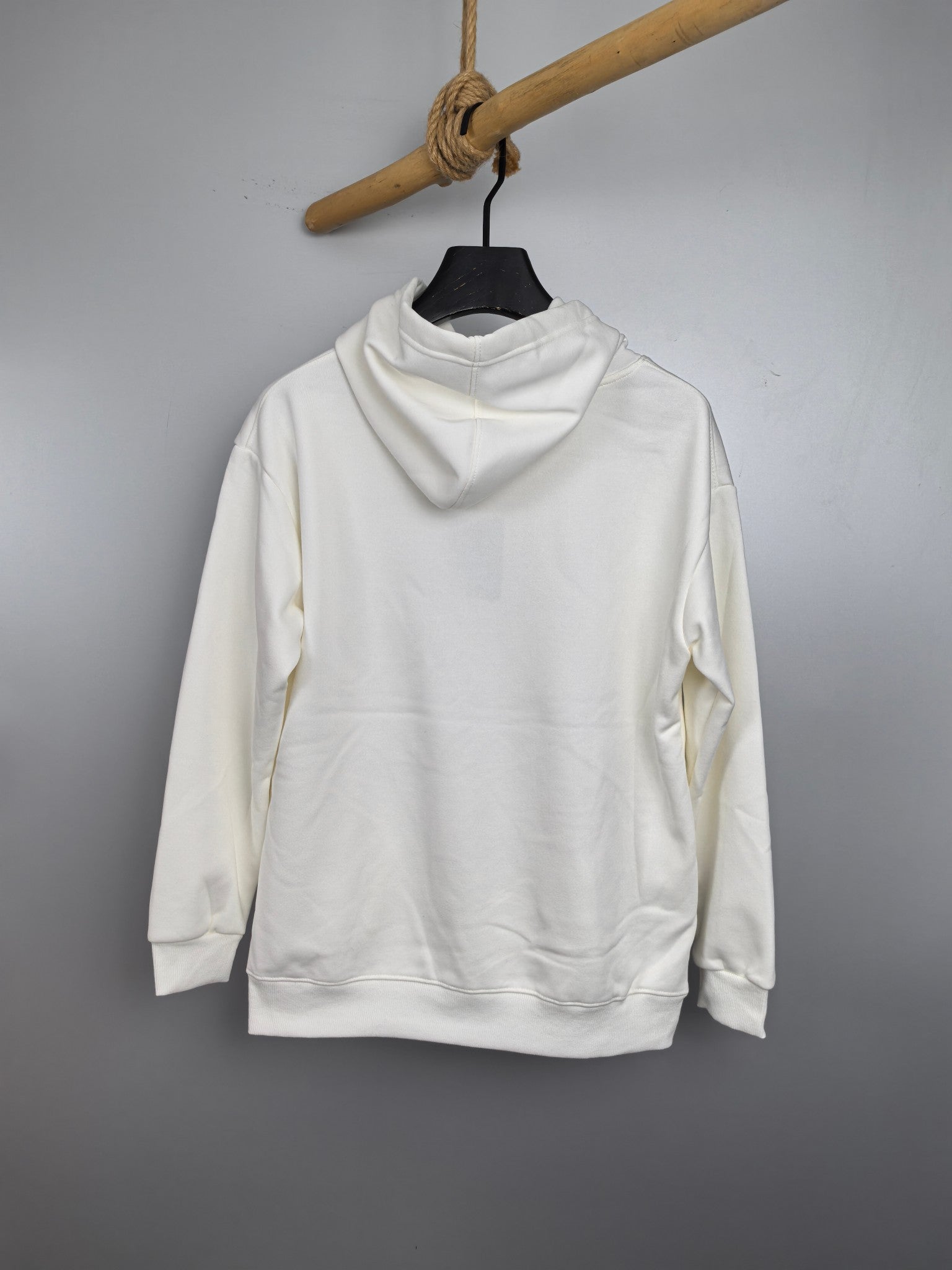 White Louis Vuitton long-sleeve hoodie with hood and plain back