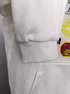White Louis Vuitton hoodie sleeve with ribbed cuff detail