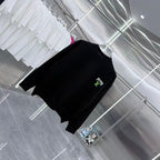 Black Louis Vuitton crewneck sweatshirt on hanger, small neon logo on chest