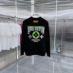Black Louis Vuitton long-sleeve crewneck sweatshirt with large front graphic