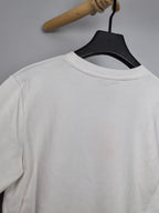 White sweatshirt back view with crew neckline