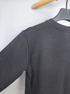 Fendi dark gray long-sleeve sweatshirt with crew neck seam detail