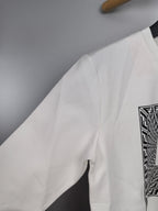 White long-sleeve sweatshirt with partial FF logo print on sleeve