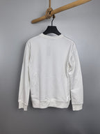 Long-sleeve sweatshirt, white, plain back view