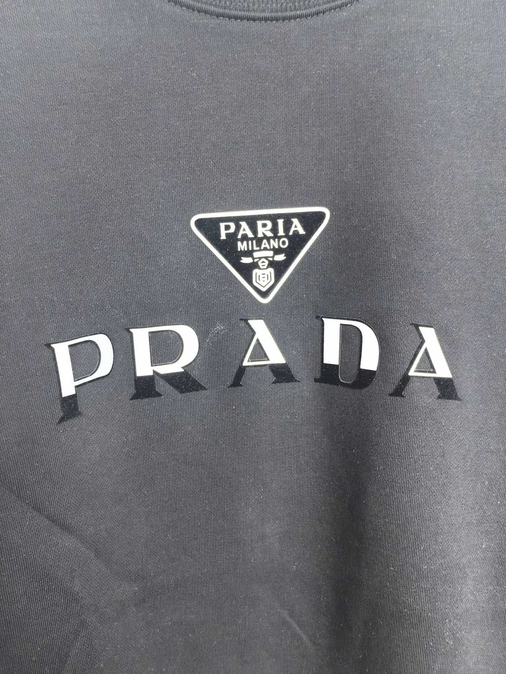 Prada logo print on crewneck sweatshirt chest