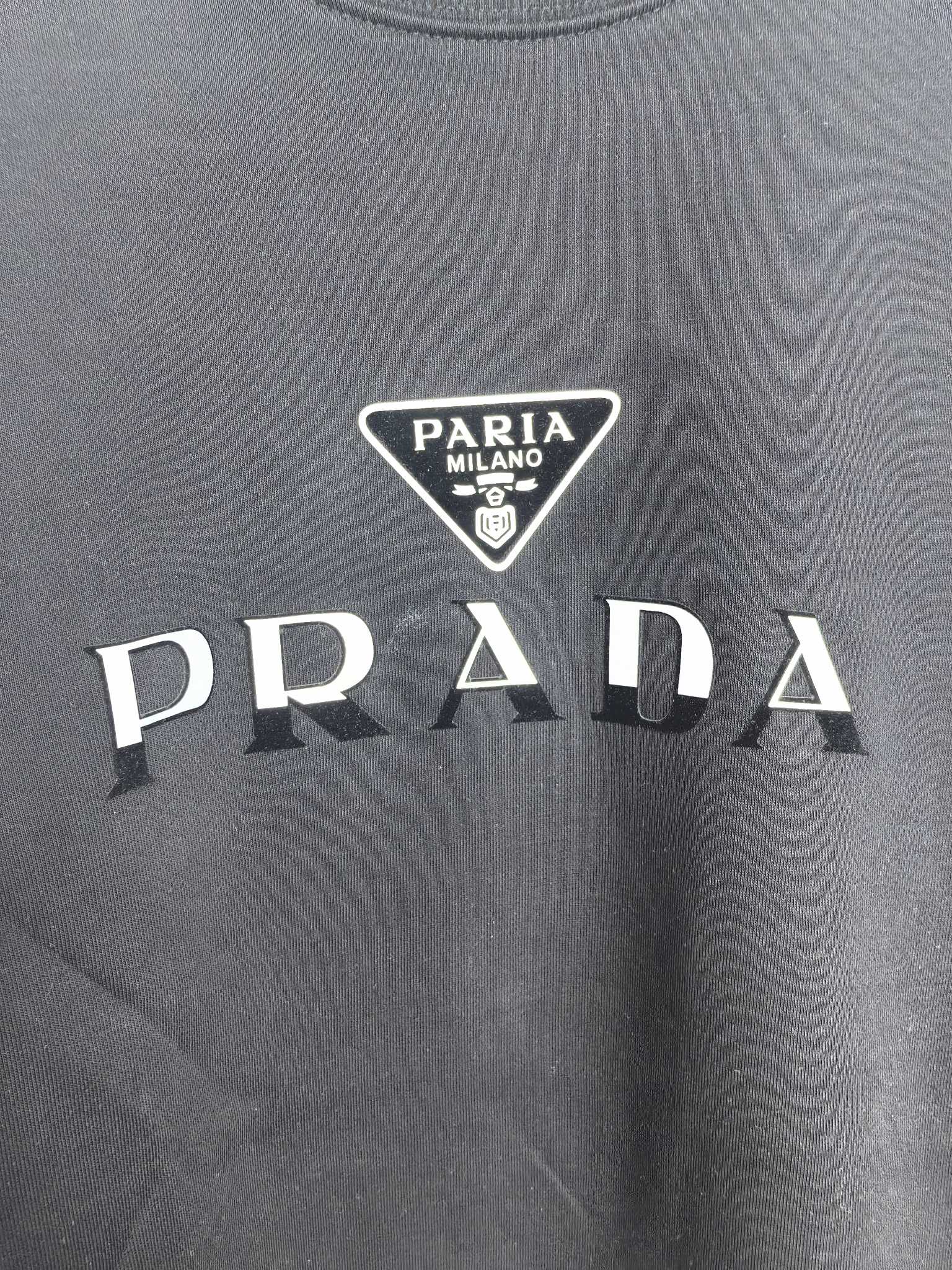 Prada logo print on crewneck sweatshirt chest