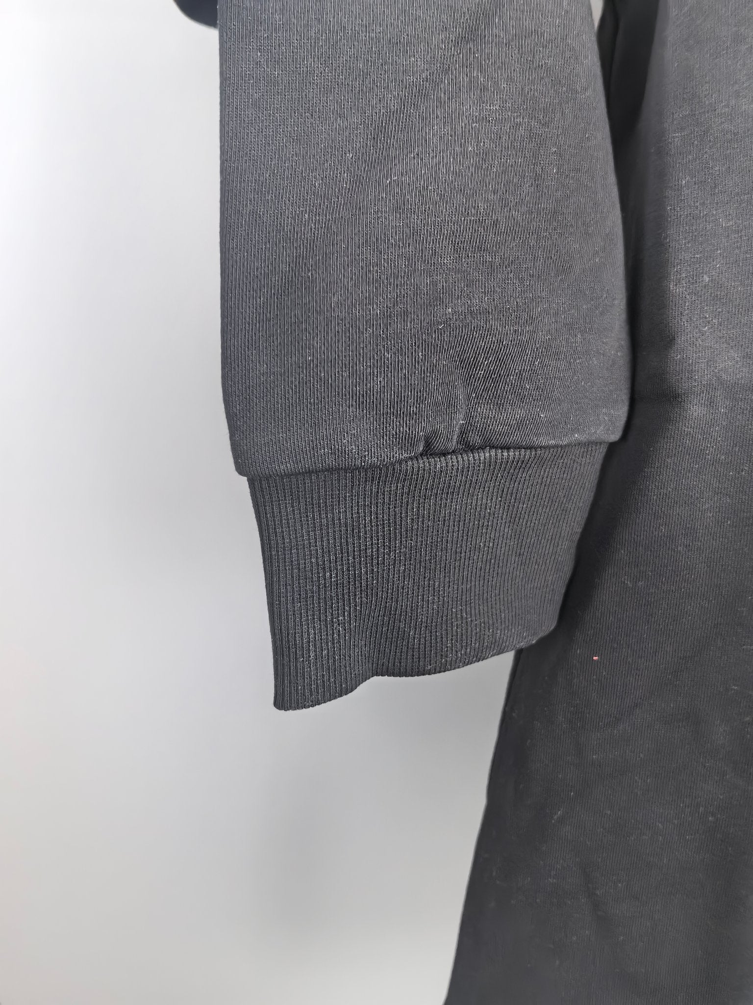 Prada crewneck sweatshirt sleeve and hem with ribbed cuff