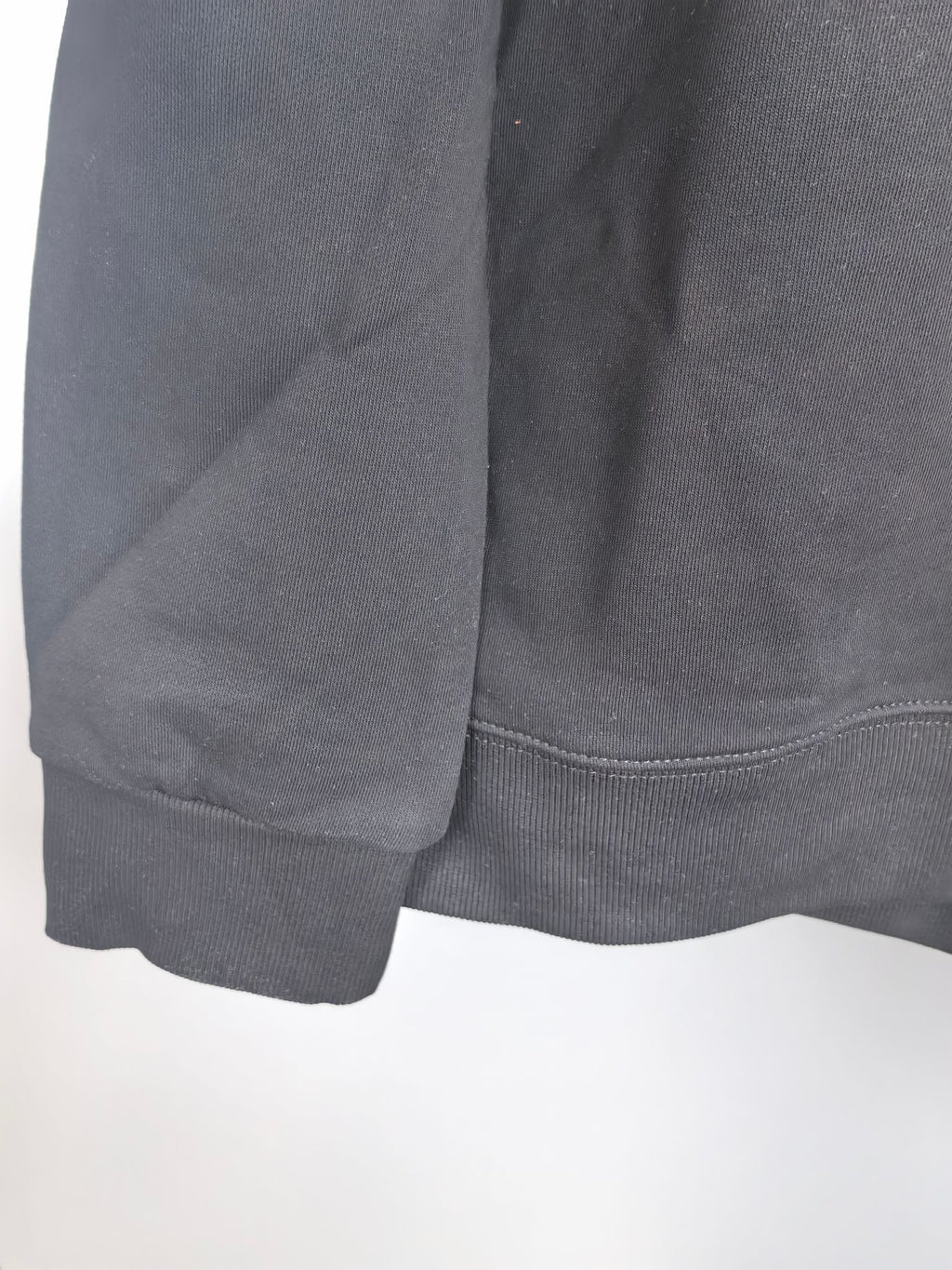 Prada crewneck sweatshirt sleeve with ribbed cuff and hem