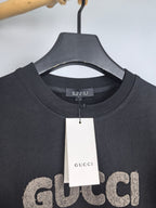Gucci long-sleeve sweatshirt neckline with GUCCI and G pattern graphic