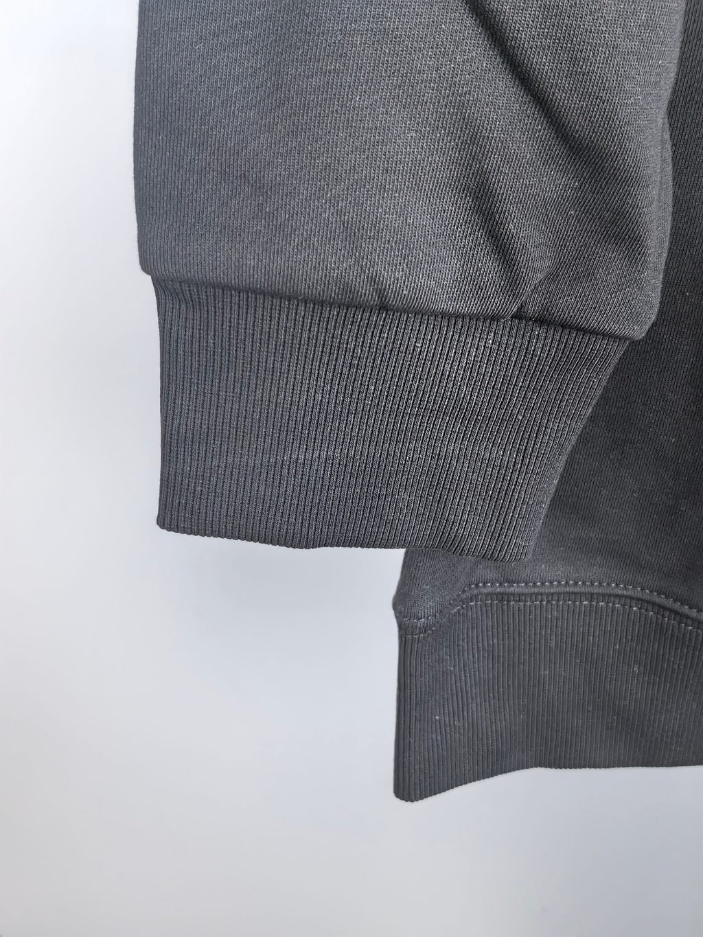 Gucci long-sleeve sweatshirt with ribbed cuffs and straight hem in dark gray