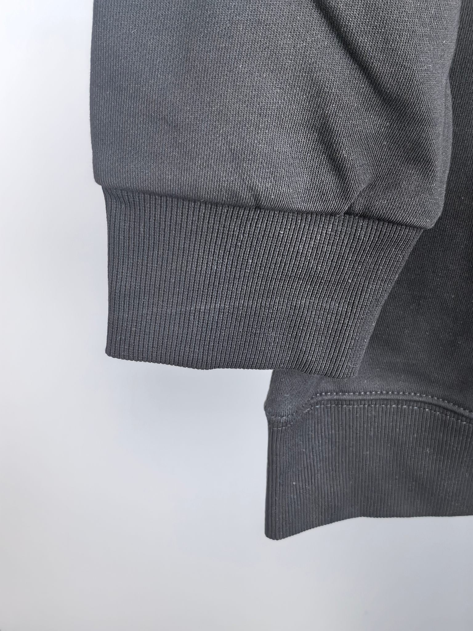 Gucci long-sleeve sweatshirt with ribbed cuffs and straight hem in dark gray