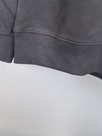 Gucci long-sleeve sweatshirt ribbed hem detail in dark gray