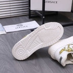 Versace luxury shoes, white outsole view with raised tread pattern