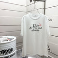 White Dior T-shirt with "Dior for my real friends" graphic on chest