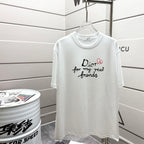 White Dior T-shirt with "Dior for my real friends" graphic on chest