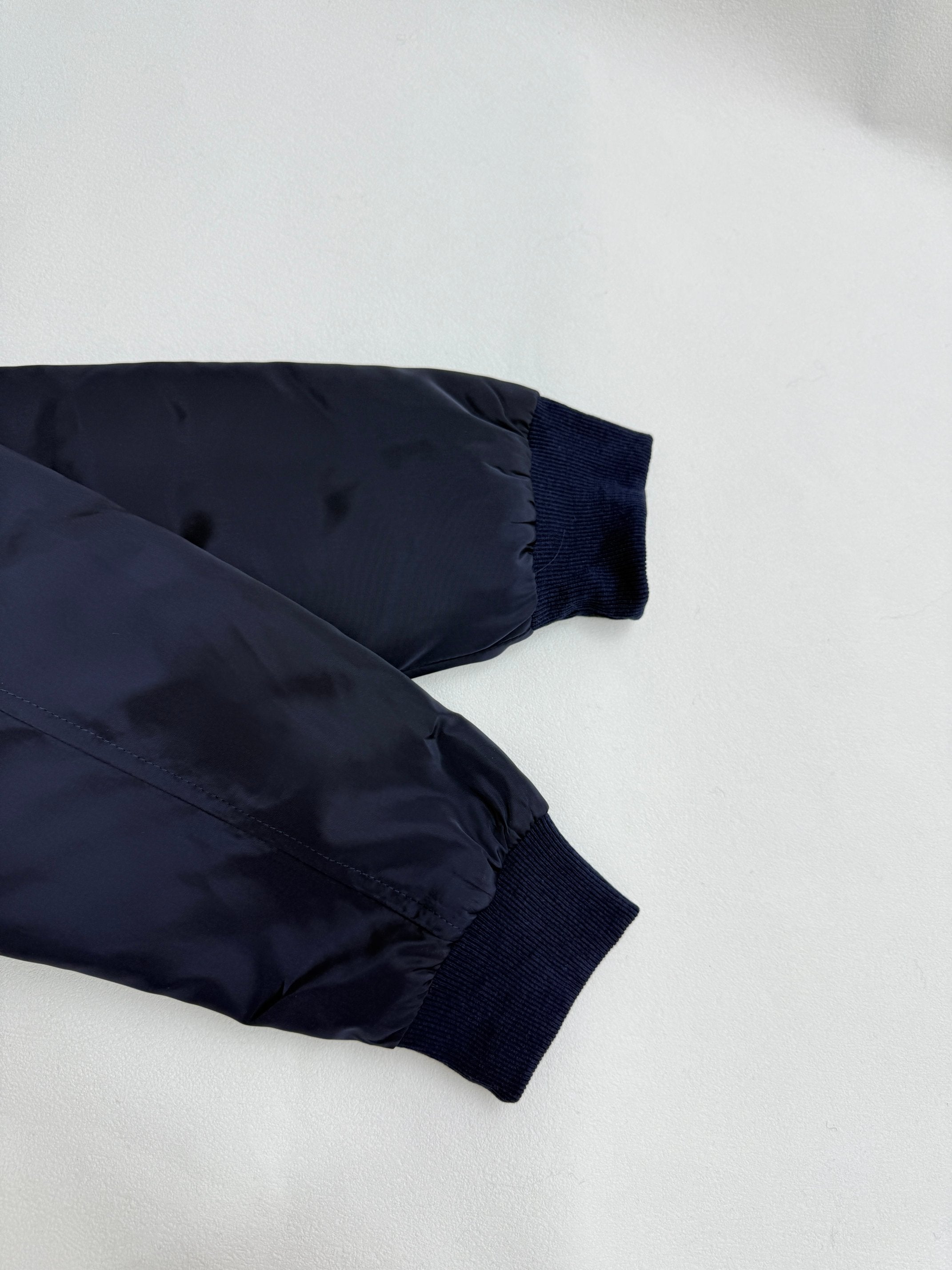 Louis Vuitton denim jacket sleeve end with dark blue ribbed cuff