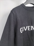 Dark Givenchy crewneck sweatshirt with sleeve-side white logo print
