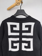 Dark Givenchy crewneck sweatshirt with large white geometric back logo