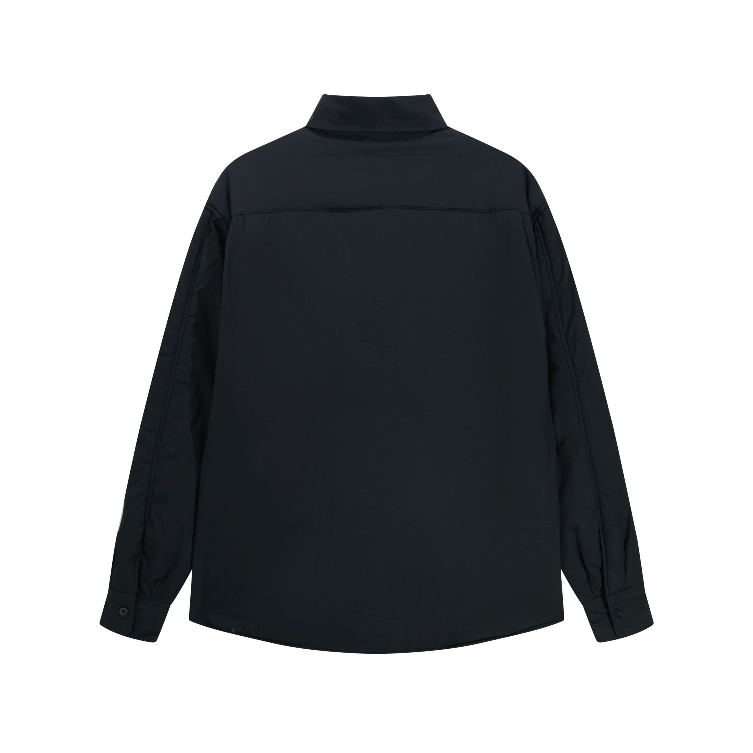 Black Prada long-sleeve button-up shirt, back view
