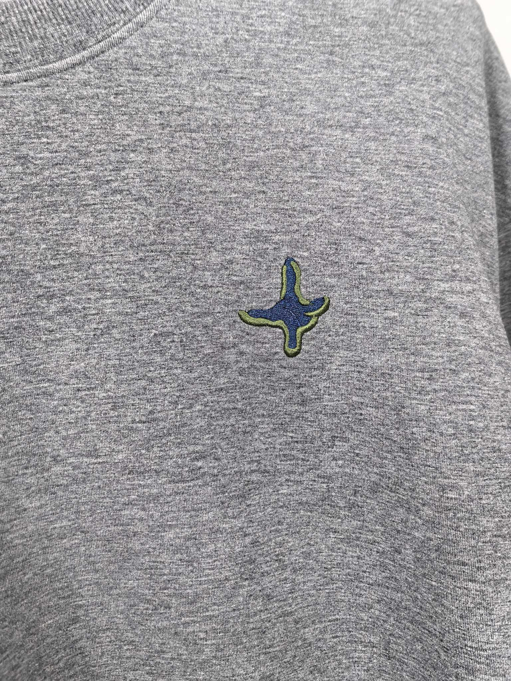 Dior long-sleeve sweatshirt heather gray with small colorful star logo on chest