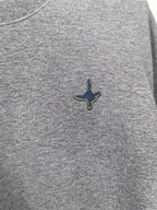Dior long-sleeve sweatshirt heather gray with small colorful star logo on chest