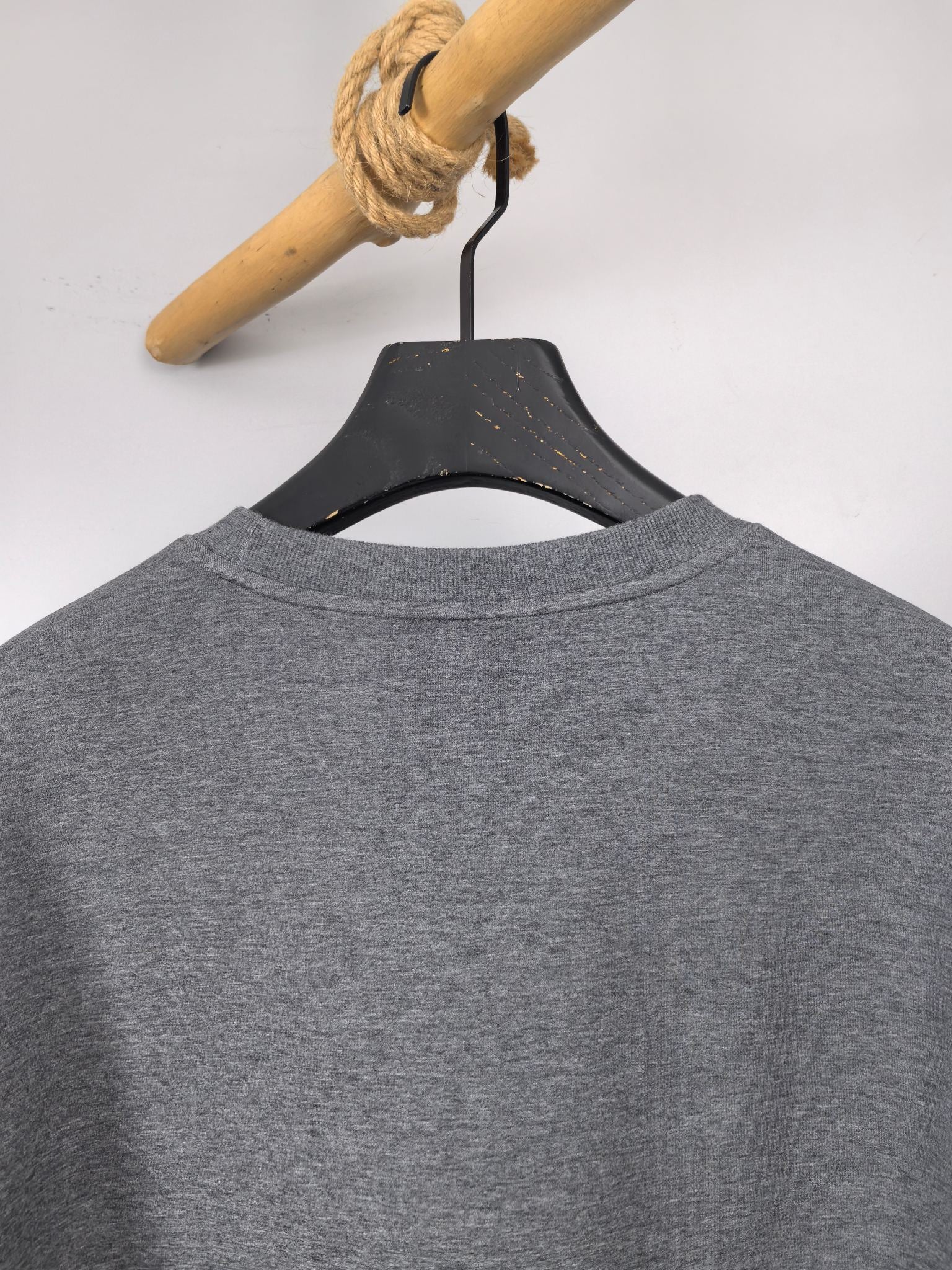 Dior long-sleeve crewneck sweatshirt heather gray, back view