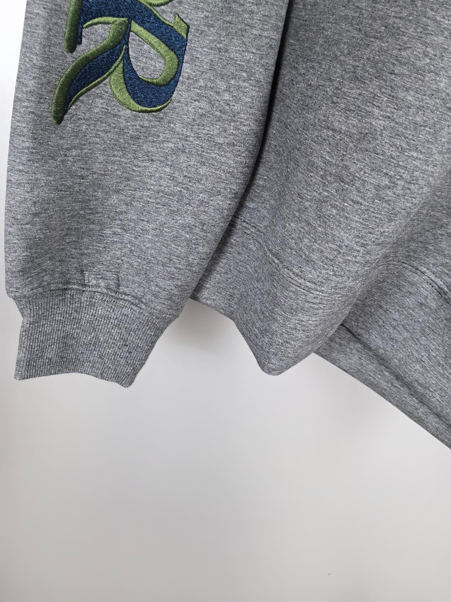 Dior long-sleeve sweatshirt heather gray with partial “Dior” sleeve print and cuffs