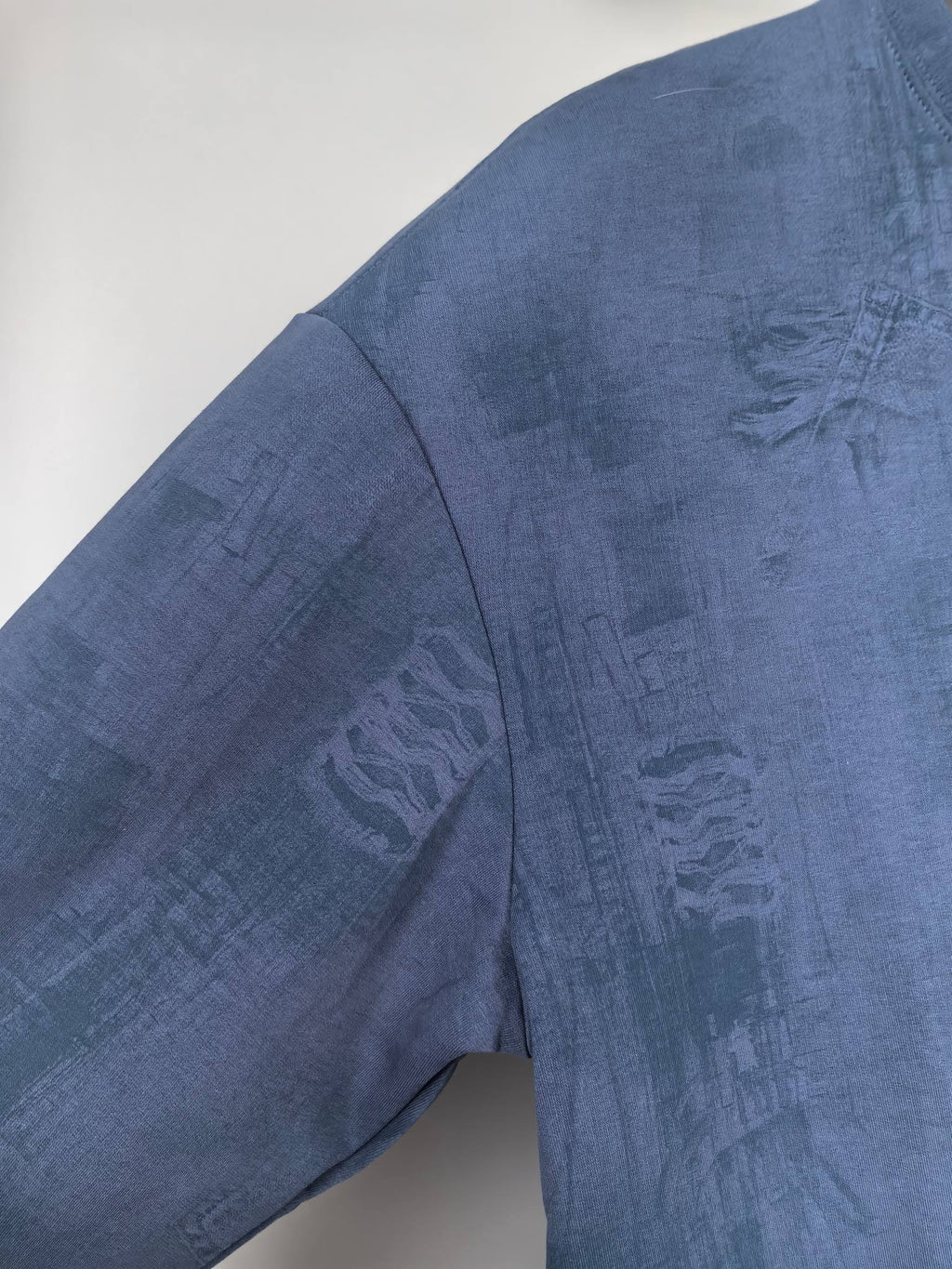 Blue Louis Vuitton long-sleeve sweatshirt sleeve close-up
