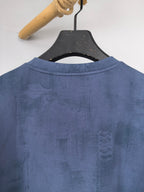 Blue Louis Vuitton crewneck sweatshirt back neckline on hanger
