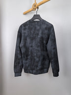Dark navy long-sleeve sweatshirt with crew neck and plain back