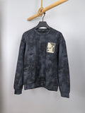 Dark navy long-sleeve sweatshirt with crew neck and LV patch chest