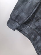 Dark navy long-sleeve sweatshirt with ribbed cuff and straight hem