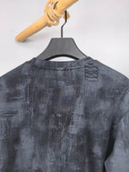 Dark navy sweatshirt with crew neck and back yoke seam details