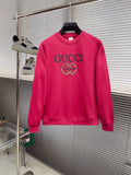 Gucci long-sleeve sweatshirt in bright pink with front logo graphic