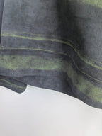 Prada sweatshirt lower section, dark gray with green striped bands.