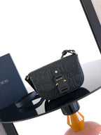 Dior crossbody bag, embossed monogram flap, adjustable strap