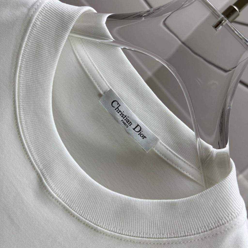 Dior short-sleeve T-shirt with "Christian Dior" neck label detail