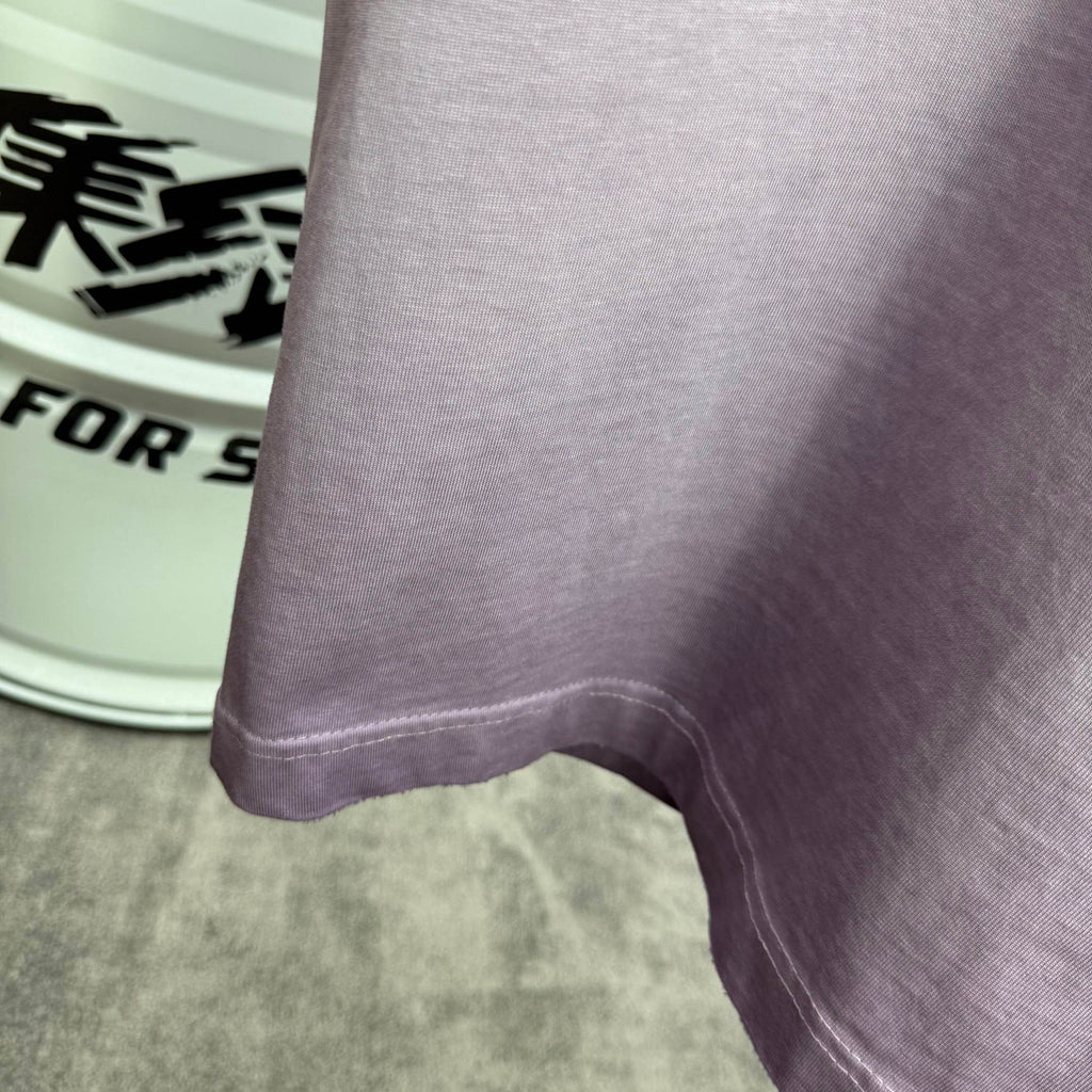 Off-White short-sleeve T-shirt bottom hem, lavender