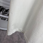 White T-shirt bottom hem corner detail