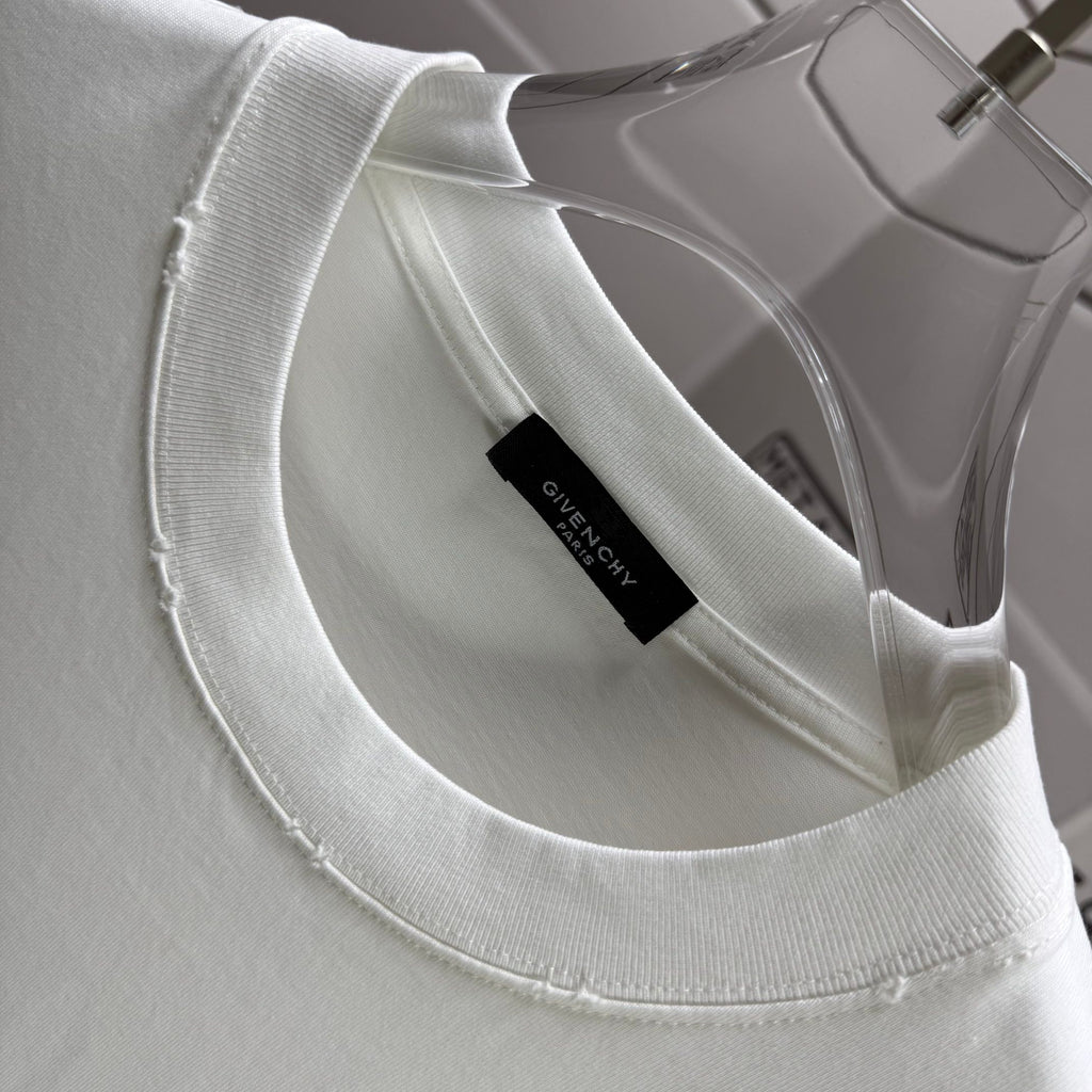 White Givenchy T-shirt crew neck with interior label and neck seam