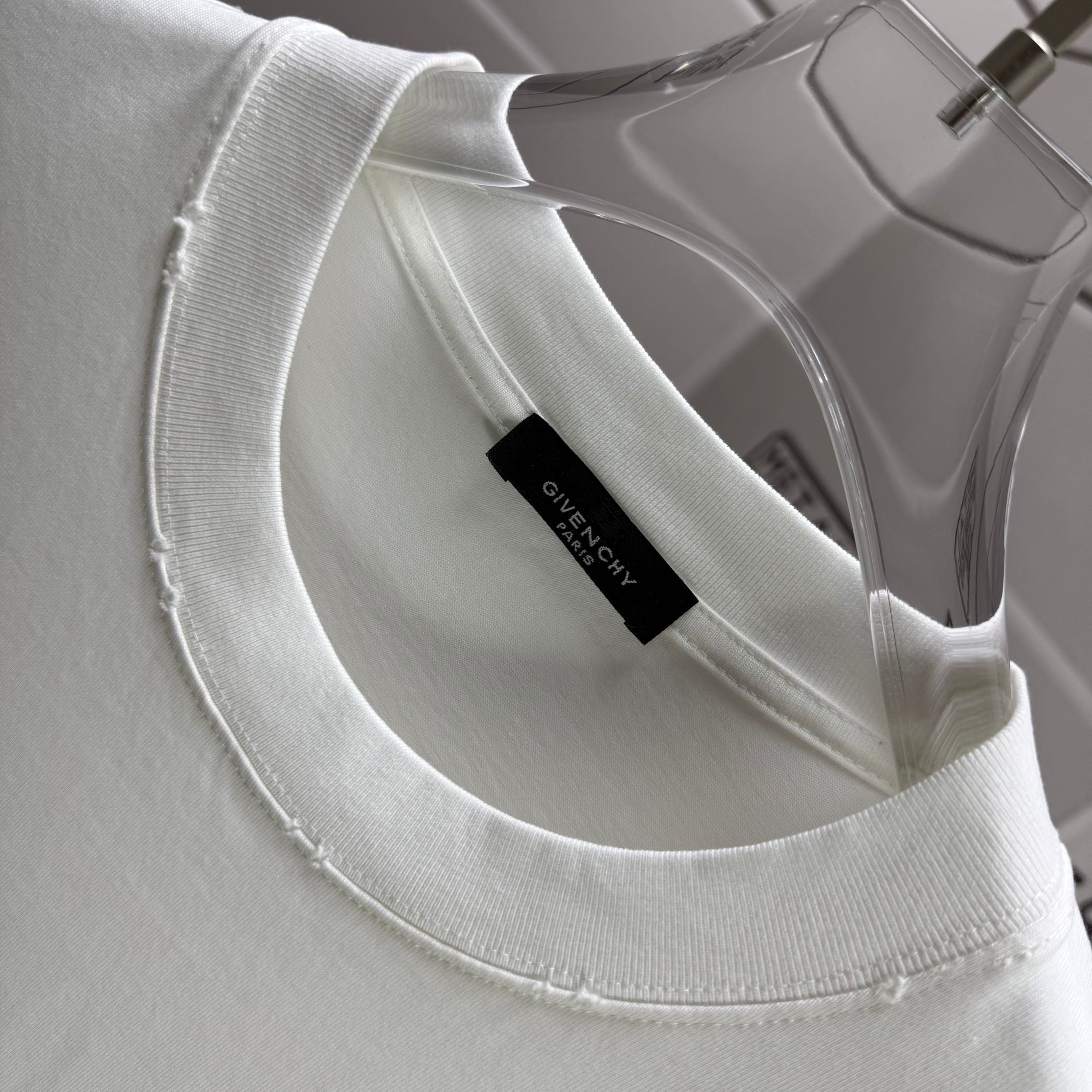 White Givenchy T-shirt crew neck with interior label and neck seam