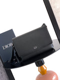 Dior leather crossbody bag with flap and small CD logo, on adjustable strap