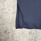 Balenciaga long denim jacket hem, dark blue with straight cut and ribbed cuff edge