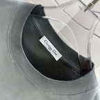 Crewneck T-shirt in muted gray-green with interior brand label at neckline