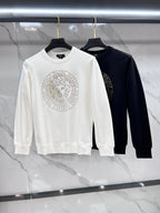 Versace crewneck sweatshirt set: white and dark with rhinestone Medusa logos