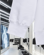 Moncler white sweatshirt cuffs and ribbed hem on long sleeves