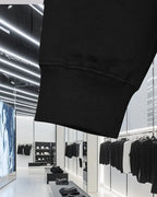 Moncler black sweatshirt sleeve cuff and ribbed hem