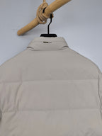 Light beige padded jacket back with stand collar