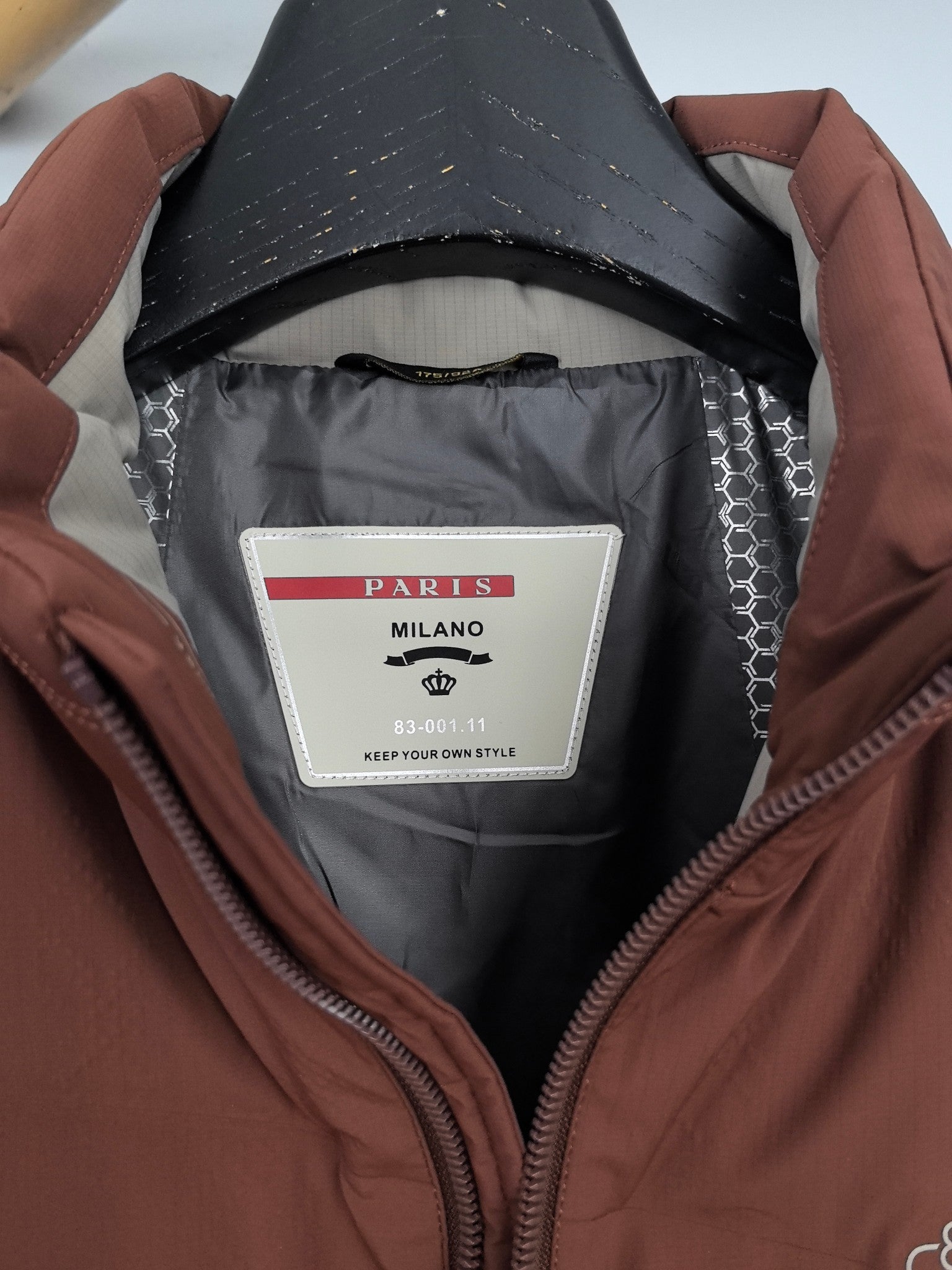 Prada long padded jacket, inner label at neckline with black mesh lining